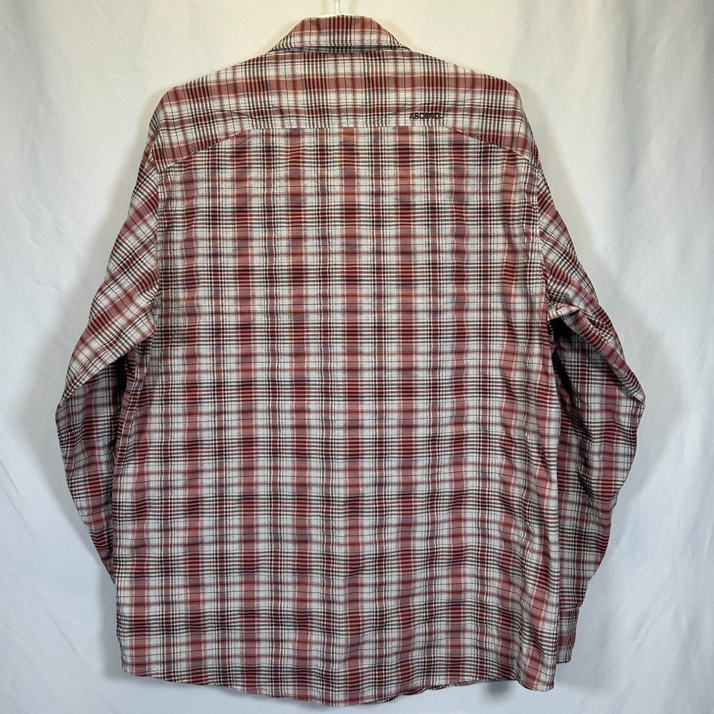 Ascend Mens Large Hiking Shirt Plaid Button Up Outdoor Fishing Zip Polyester - Picture 4 of 10